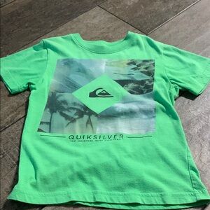 Quiksilver Green Short Sleeve Tee with Graphic Print